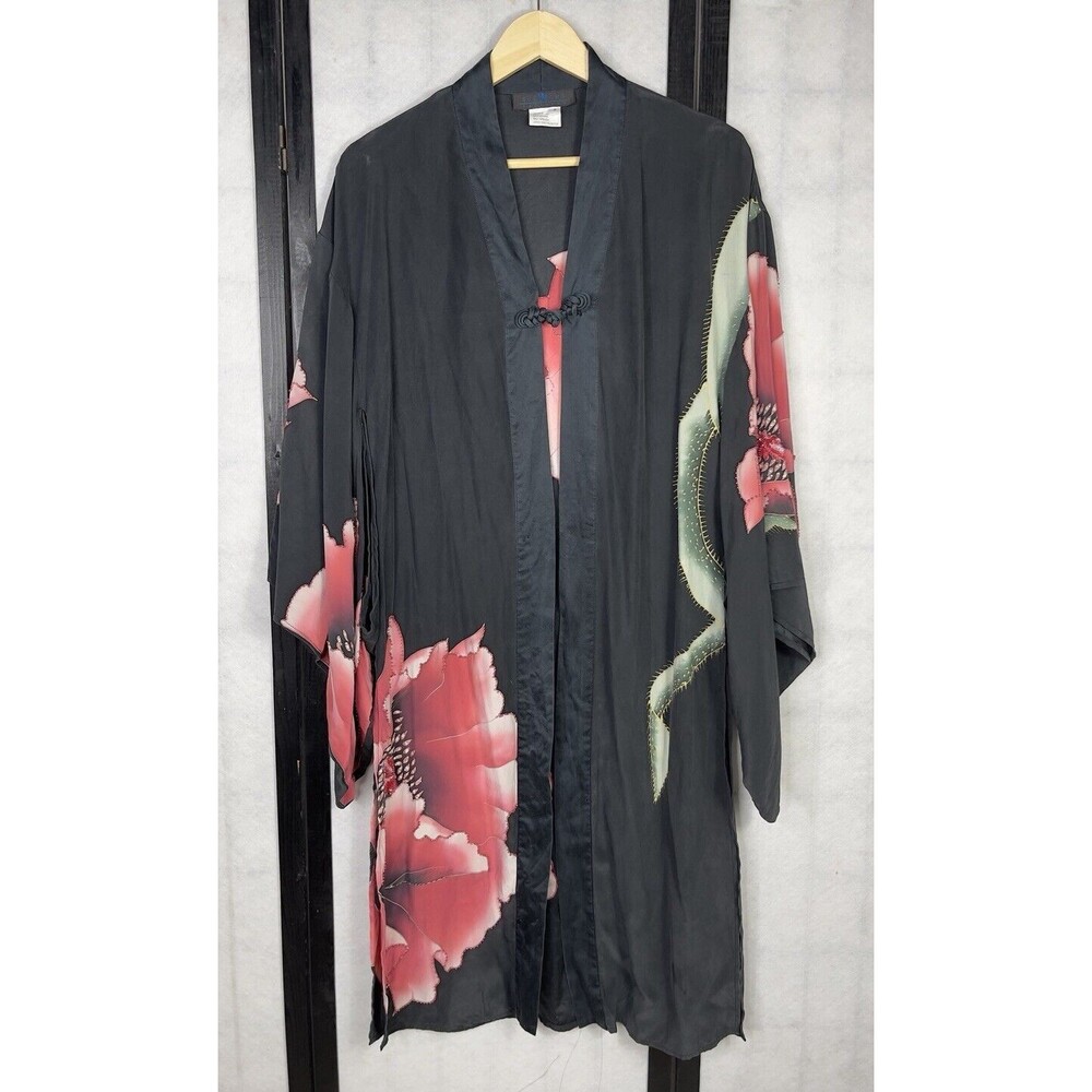 Sue Wong nocturne 100% silk sequined maxi open front Kimono. size: 6